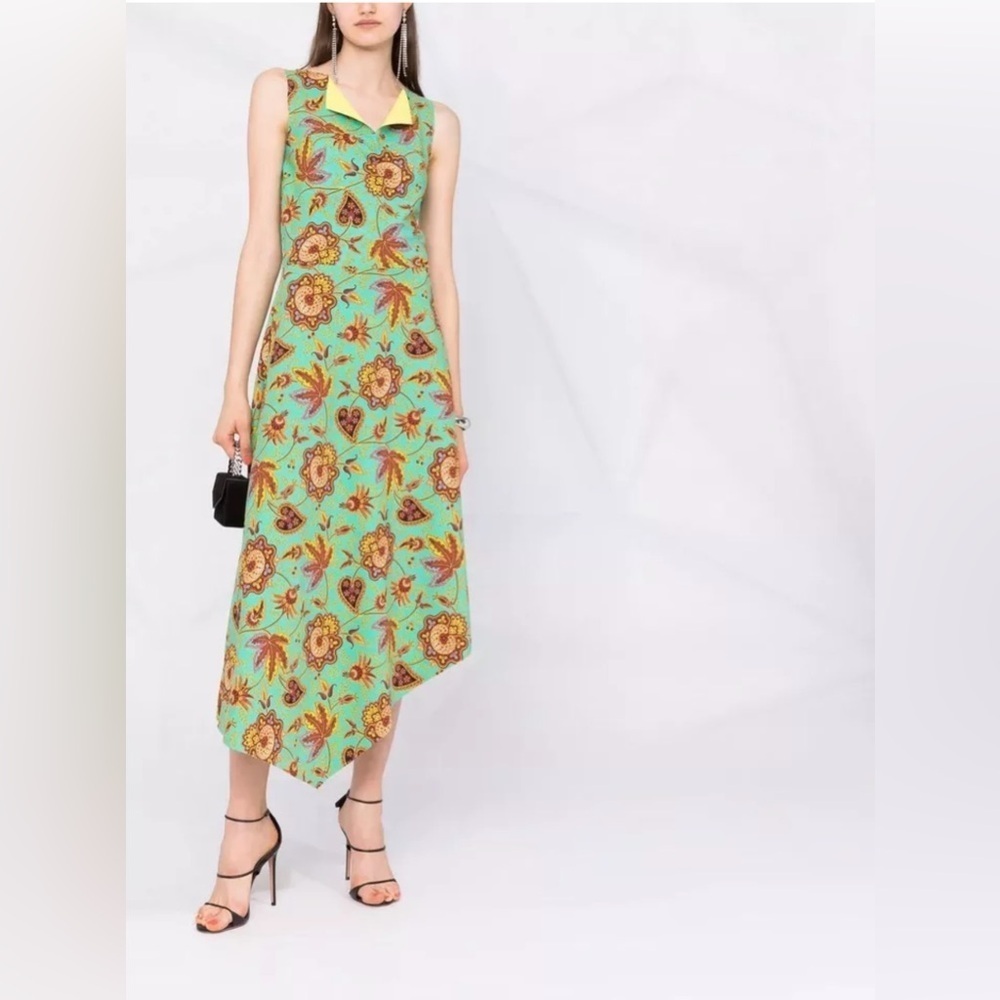 La Petite Robe Chiara Boni Blesnya Midi Dress Italy floral paisley size 2 EUC